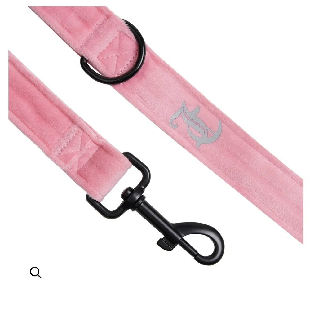 Juicy Couture Pink Rhinestone Crown Dog Harness & Leash Set LG - NEW
